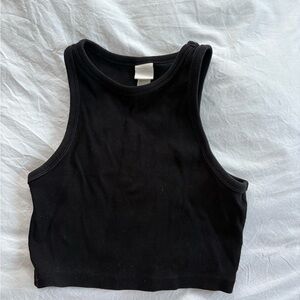 Black Sleeveless Crop Top